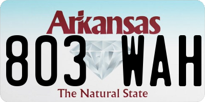 AR license plate 803WAH