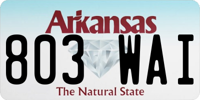 AR license plate 803WAI