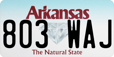 AR license plate 803WAJ