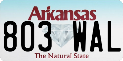AR license plate 803WAL