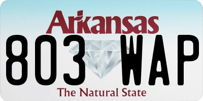 AR license plate 803WAP