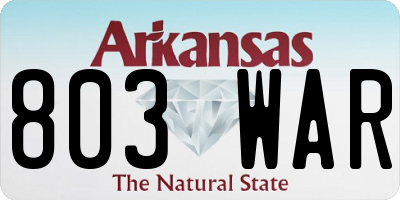 AR license plate 803WAR