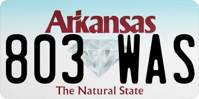 AR license plate 803WAS