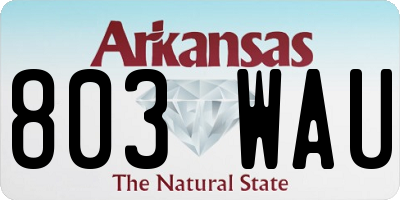 AR license plate 803WAU