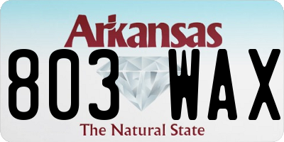 AR license plate 803WAX