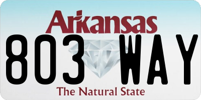 AR license plate 803WAY