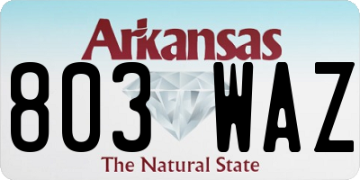AR license plate 803WAZ