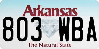 AR license plate 803WBA