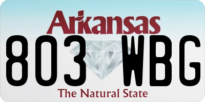 AR license plate 803WBG