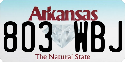 AR license plate 803WBJ