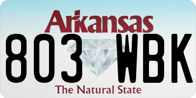 AR license plate 803WBK