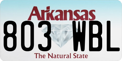 AR license plate 803WBL