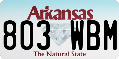 AR license plate 803WBM