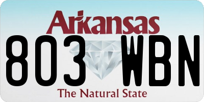 AR license plate 803WBN