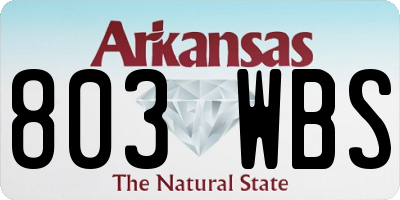 AR license plate 803WBS