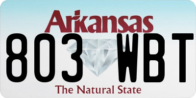 AR license plate 803WBT