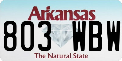 AR license plate 803WBW
