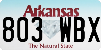 AR license plate 803WBX