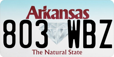 AR license plate 803WBZ