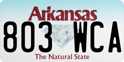 AR license plate 803WCA
