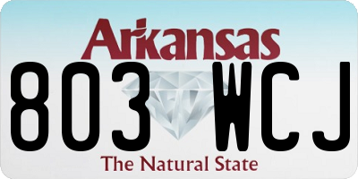 AR license plate 803WCJ