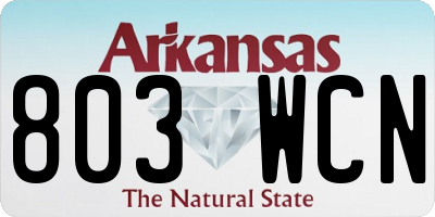 AR license plate 803WCN