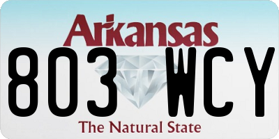 AR license plate 803WCY