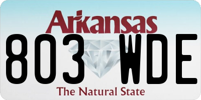 AR license plate 803WDE
