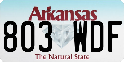 AR license plate 803WDF