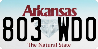 AR license plate 803WDO