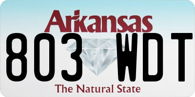 AR license plate 803WDT