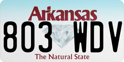 AR license plate 803WDV