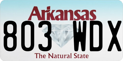 AR license plate 803WDX