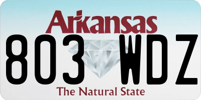 AR license plate 803WDZ
