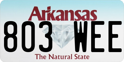 AR license plate 803WEE
