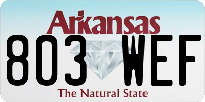 AR license plate 803WEF