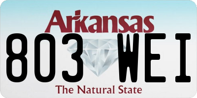 AR license plate 803WEI