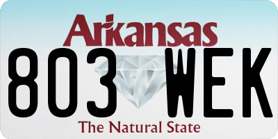 AR license plate 803WEK
