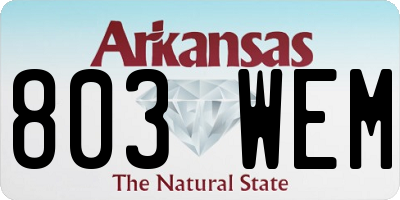 AR license plate 803WEM