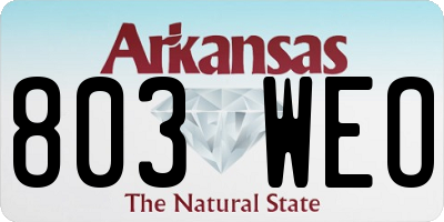 AR license plate 803WEO