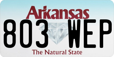 AR license plate 803WEP