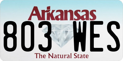 AR license plate 803WES