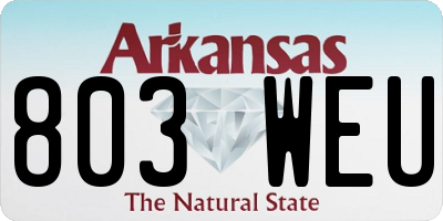 AR license plate 803WEU