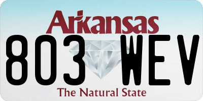 AR license plate 803WEV