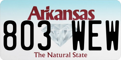 AR license plate 803WEW