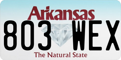 AR license plate 803WEX