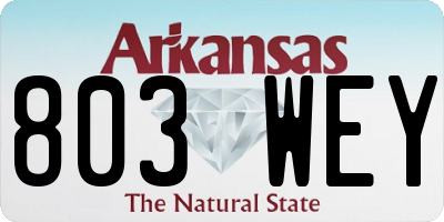 AR license plate 803WEY