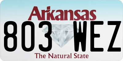 AR license plate 803WEZ