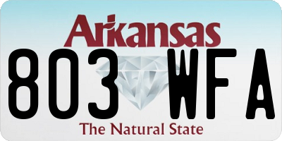 AR license plate 803WFA