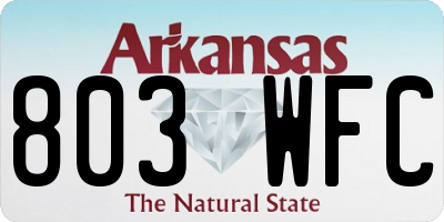 AR license plate 803WFC
